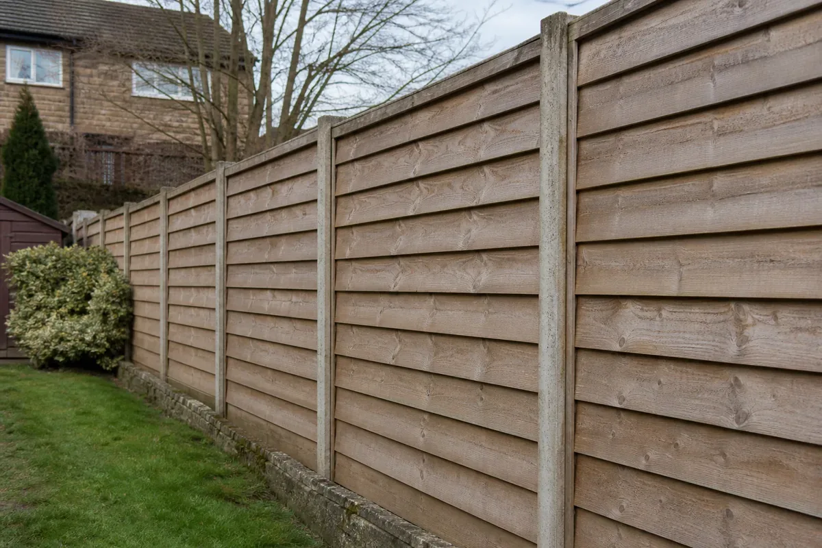 Feather edge timber fencing in a Huddersfield garden